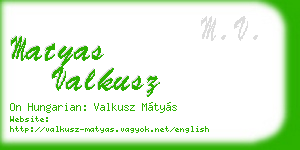 matyas valkusz business card